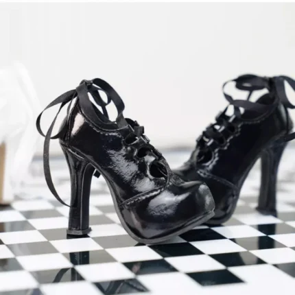 BJD Doll Shoes For 1/4 Doll High Heels Black White Stiletto Doll Shoes