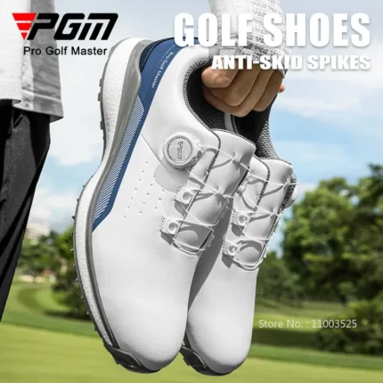 Pgm Men Golf Shoes Professional Waterproof Golf Shoes Anti-slip Knob Buckle Golfers Sneakers Lady Light Weight Walking Footwear